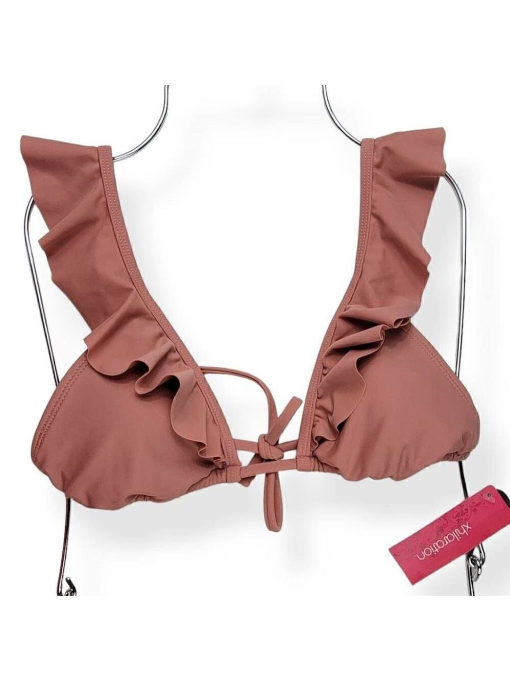 Xhilaration Ruffled  Mauve Triangle Bikini Medium Jrs.